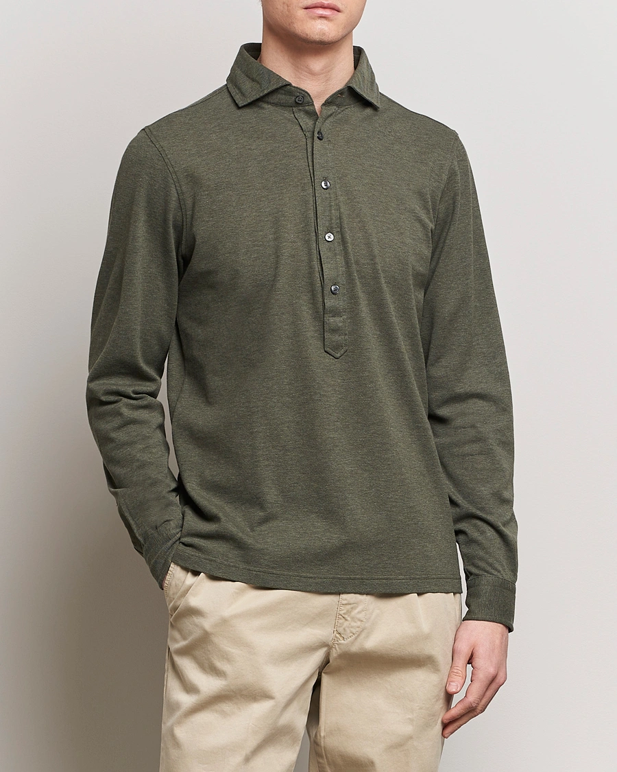 Herre | Italian Department | Gran Sasso | Popover Shirt Olive