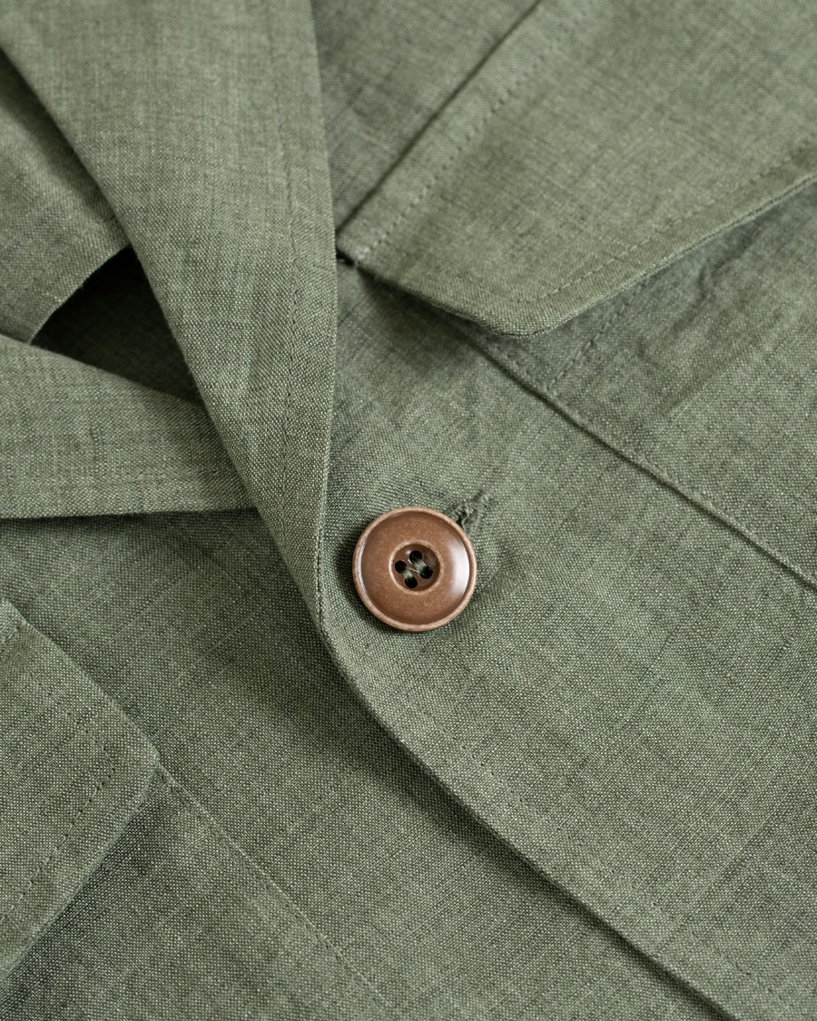 Herre | Skjorter | Gran Sasso | Safari Linen Jacket Green