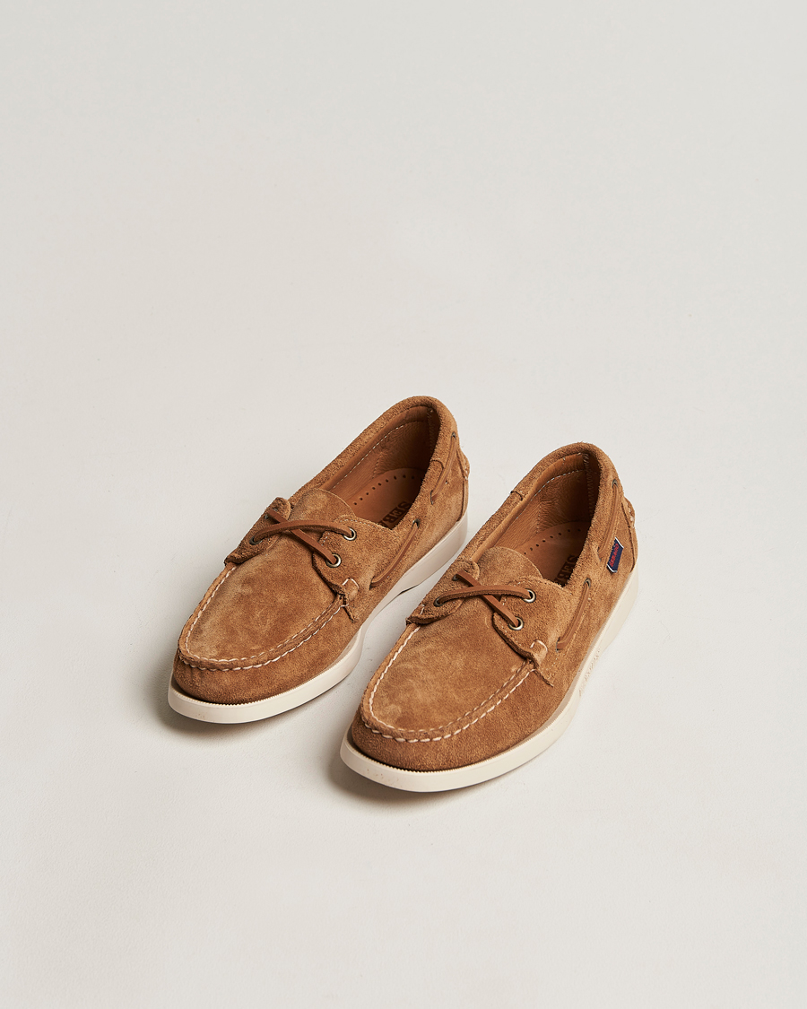 Herre | Sko | Sebago | Docksides Suede Boat Shoe Brown Cognac