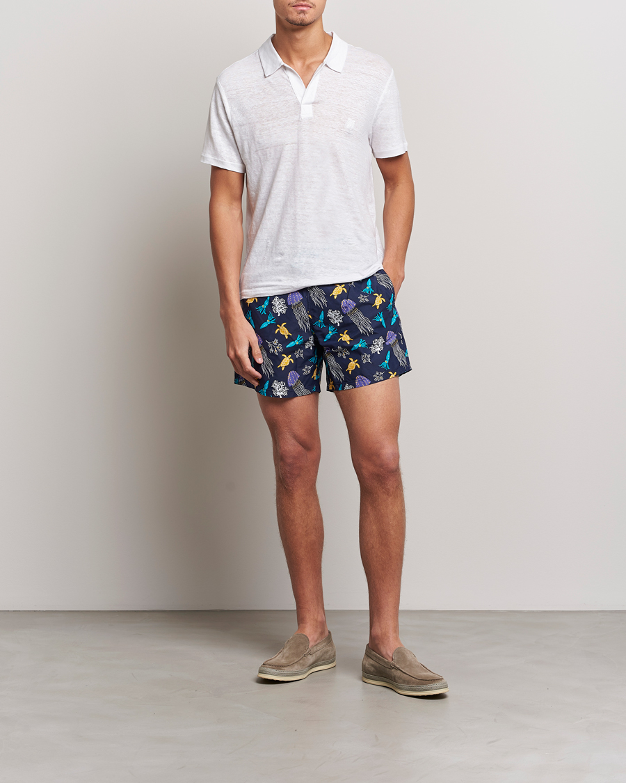 Herre | Pikéer | Vilebrequin | Jersey Linen Polo Blanco