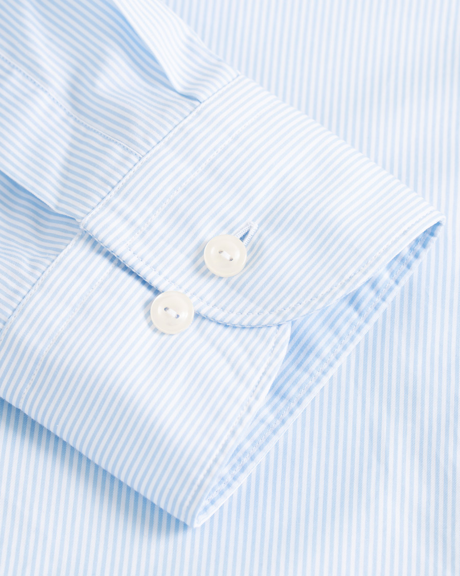 Herre | Skjorter | Eton | Slim Fit Lightweight Stripe Extreme Cutaway Blue