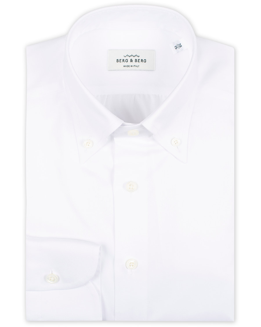 Herre | Skjorter | Berg&Berg | Frithof Handmade Button Down Cotton Shirt White
