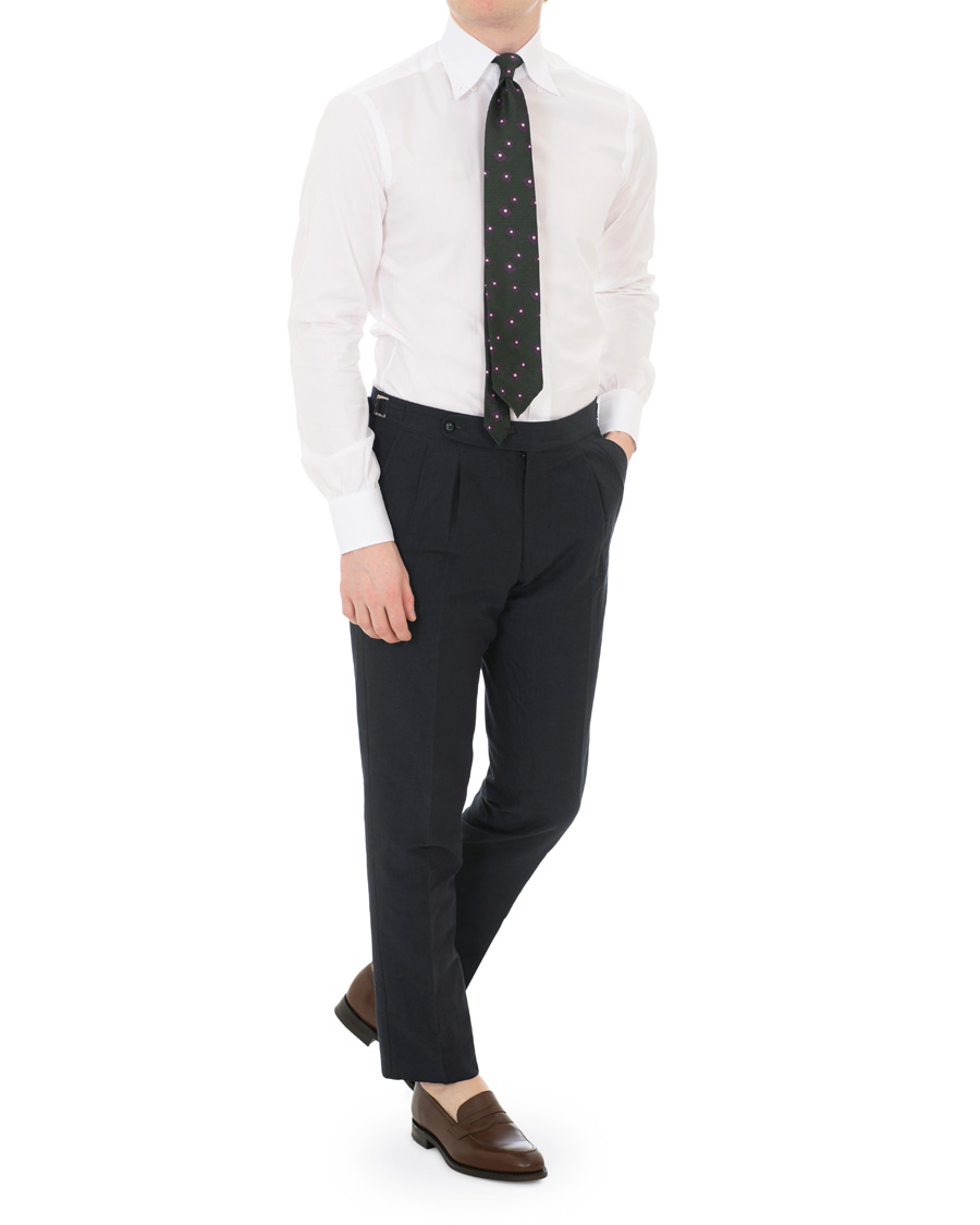 Herre | Skjorter | Berg&Berg | Frithof Handmade Button Down Cotton Shirt White