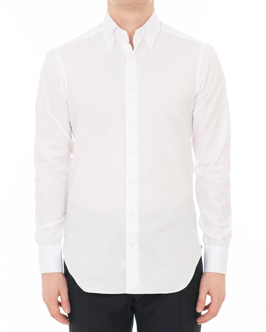 Herre | Skjorter | Berg&Berg | Frithof Handmade Button Down Cotton Shirt White