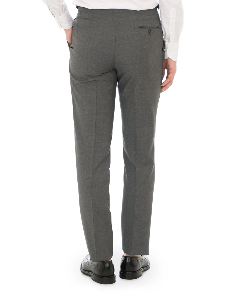 Herre | Bukser | Berg&Berg | Arnold Pleated Side Adjuster Wool Trousers Grey