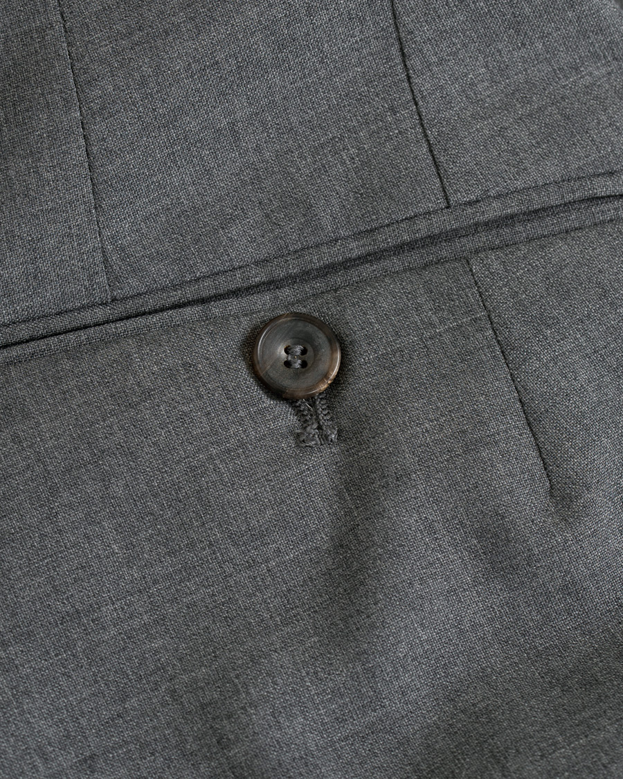 Herre | Bukser | Berg&Berg | Arnold Pleated Side Adjuster Wool Trousers Grey