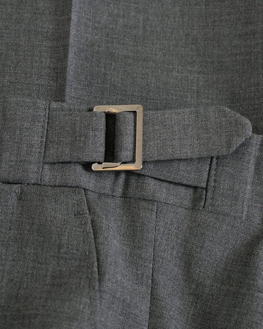 Herre | Bukser | Berg&Berg | Arnold Pleated Side Adjuster Wool Trousers Grey