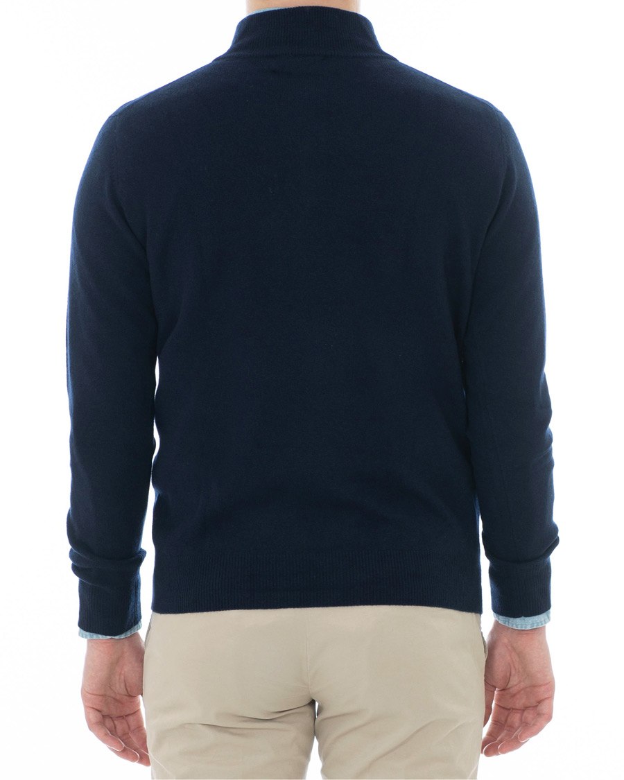 Herre | Gensere | Soft Goat | Cashmere Half Zip Navy