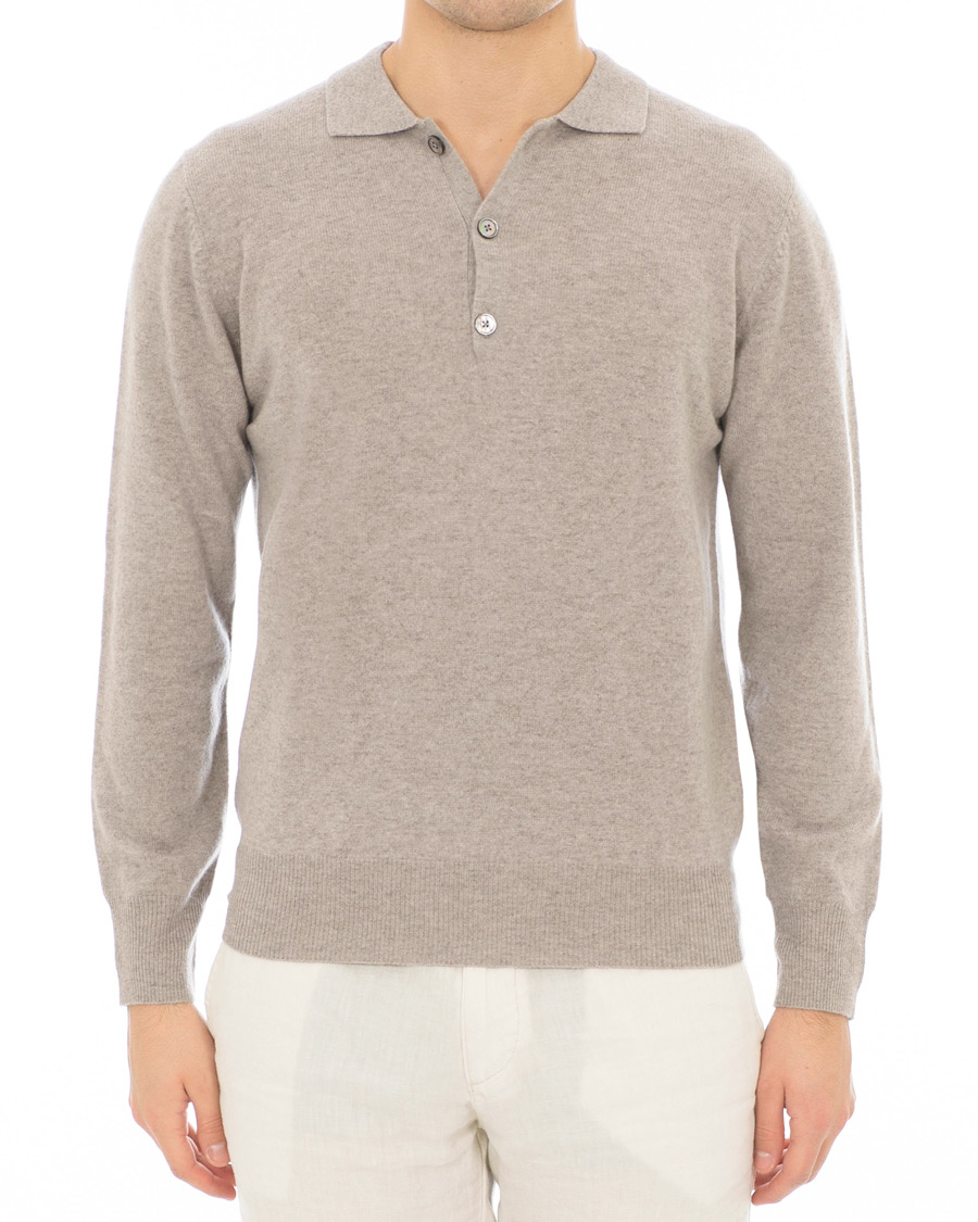 Herre | Gensere | Soft Goat | Cashmere Collar Sweater Light Taupe