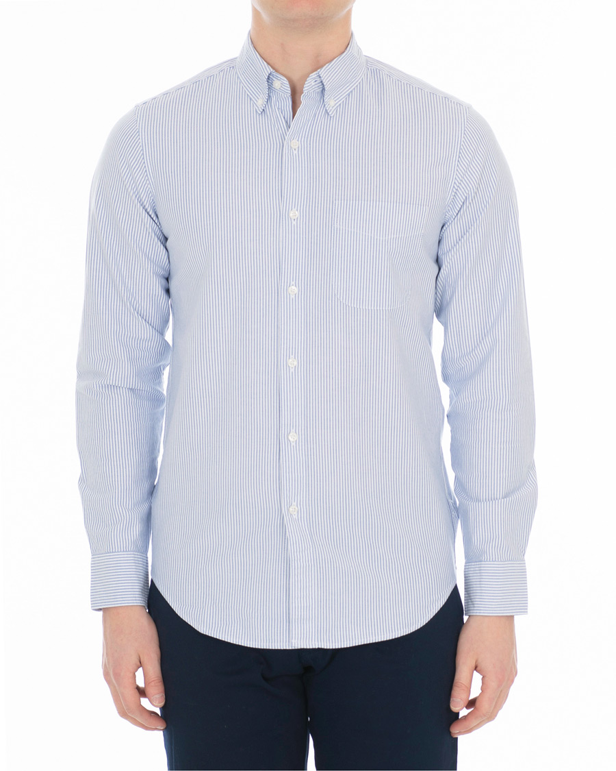 Herre | Skjorter | J.Crew | Slim Fit Stretch Oxford University Stripe Shirt Blue