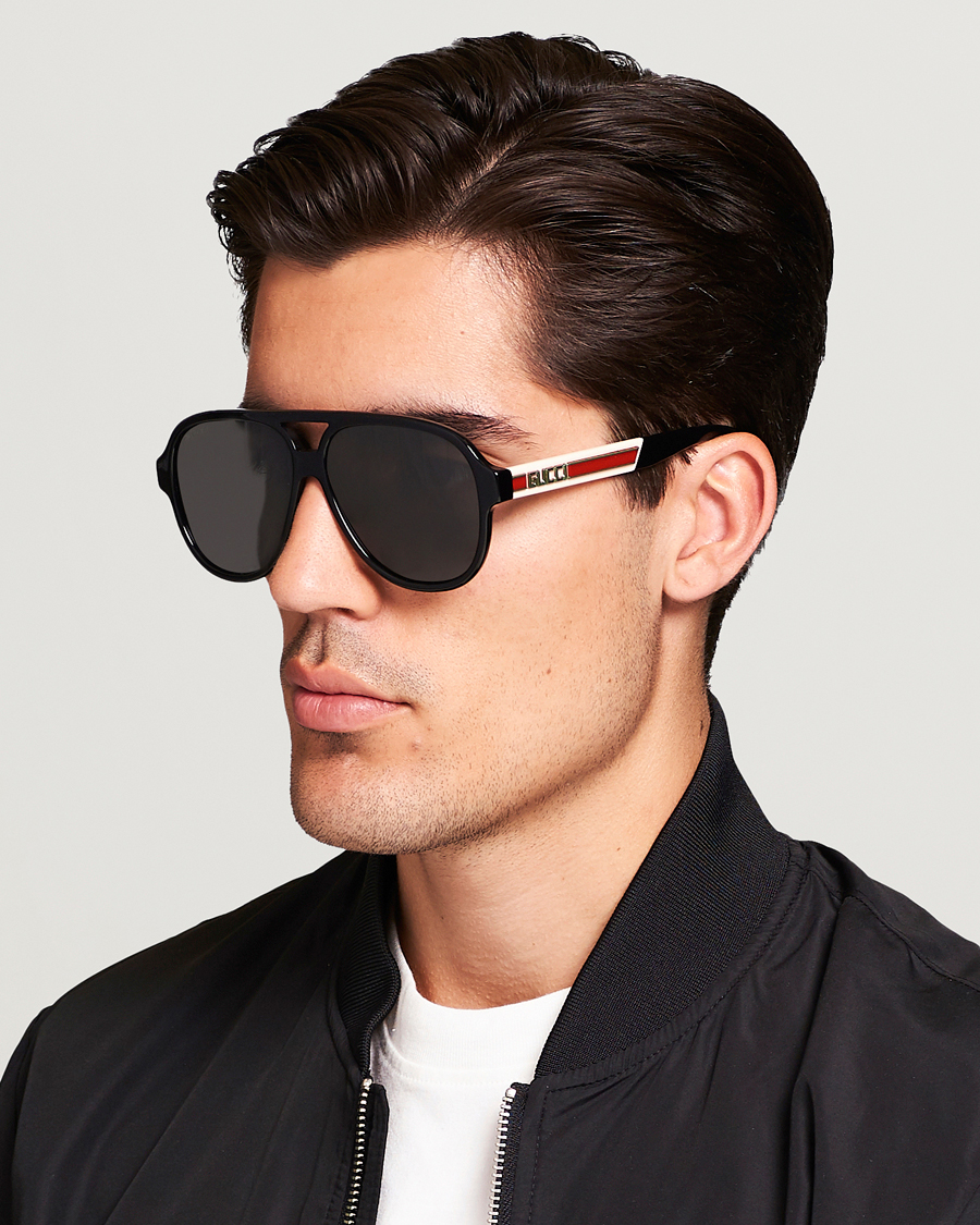 Herre | Pilotsolbriller | Gucci | GG0463S Sunglasses Black/White/Grey