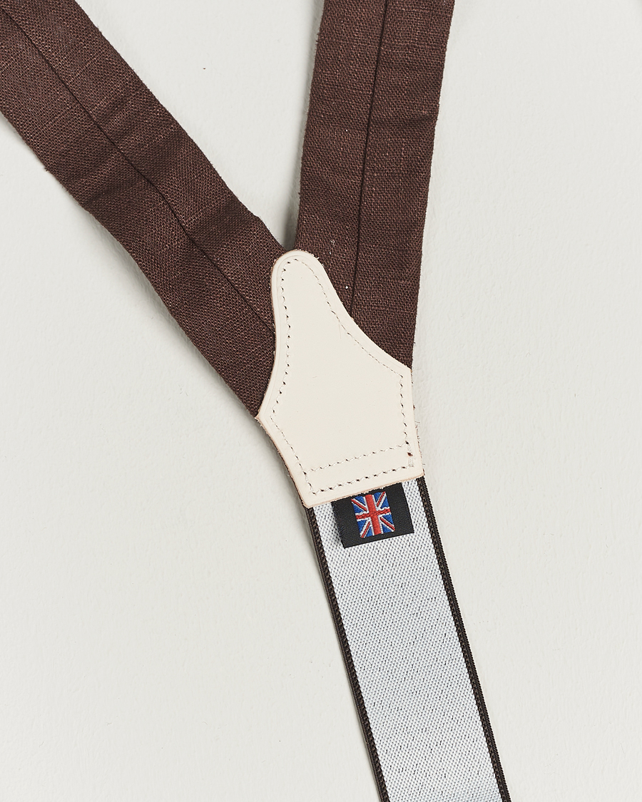 Herre | Albert Thurston Linen Braces 38mm Brown | Albert Thurston | Linen Braces 38mm Brown