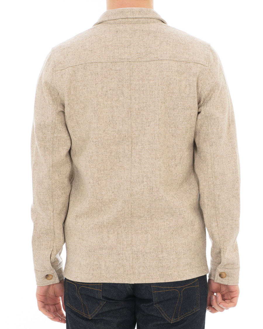 Herre | Skjorter | A Day's March | Original Wool Overshirt Off White Melange