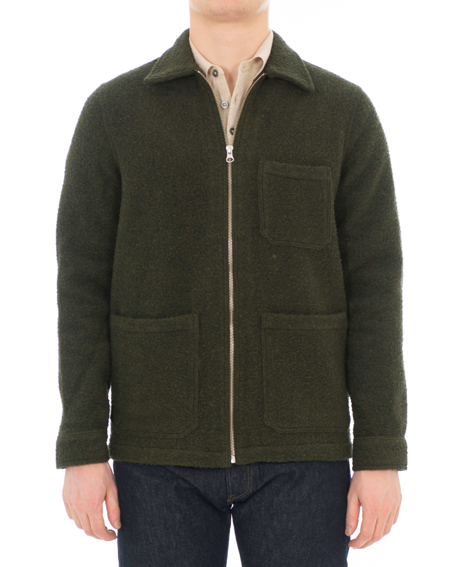 Herre | Jakker | A Day's March | Zip Up Teddy Olive