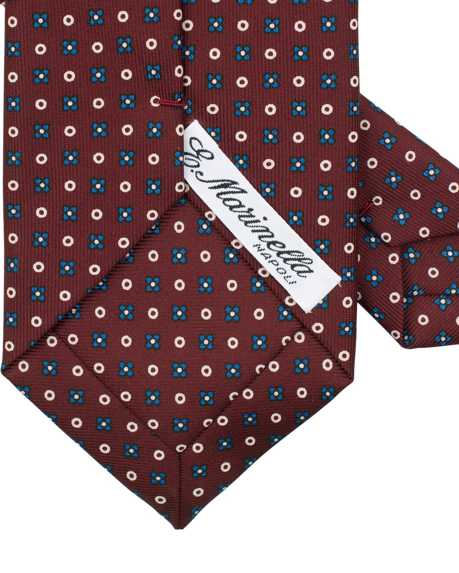 Herre | E. Marinella 3-Fold Micro Fantasy 8 cm Silk Tie Burgundy | E. Marinella | 3-Fold Micro Fantasy 8 cm Silk Tie Burgundy