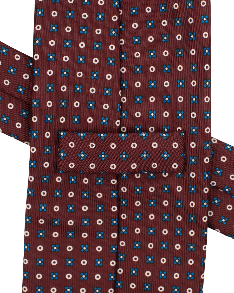 Herre | E. Marinella 3-Fold Micro Fantasy 8 cm Silk Tie Burgundy | E. Marinella | 3-Fold Micro Fantasy 8 cm Silk Tie Burgundy