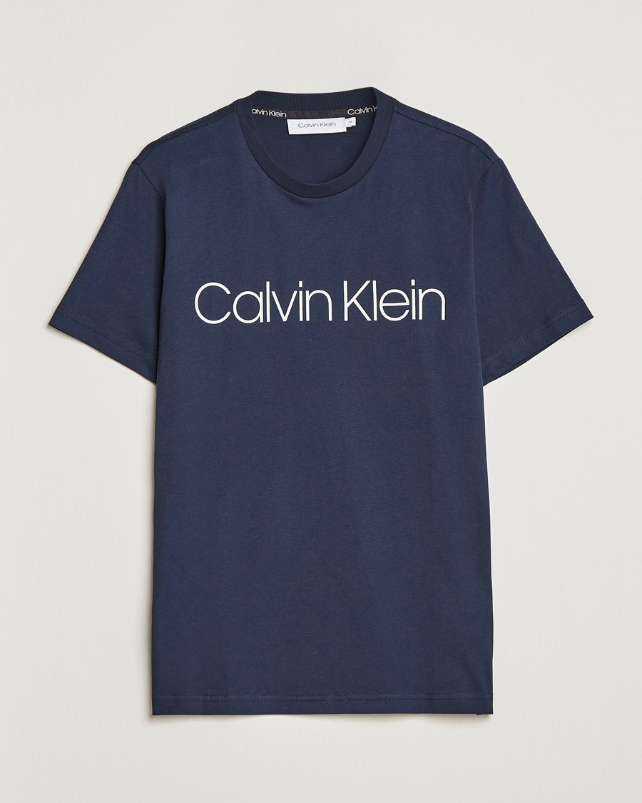 Herre | T-Shirts | Calvin Klein | Front Logo Tee Navy
