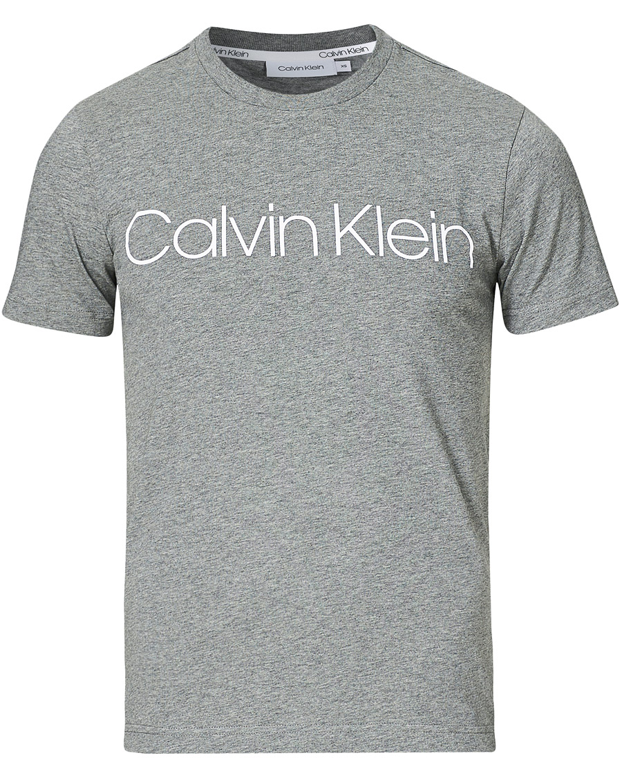 Herre | T-Shirts | Calvin Klein | Front Logo Tee Mid Grey Heather