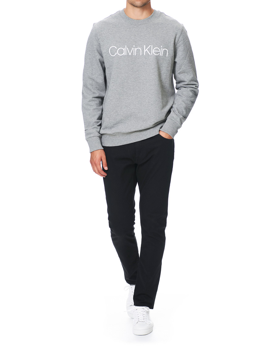 Herre | Gensere | Calvin Klein | Front Logo Sweatshirt Mid Grey Heather