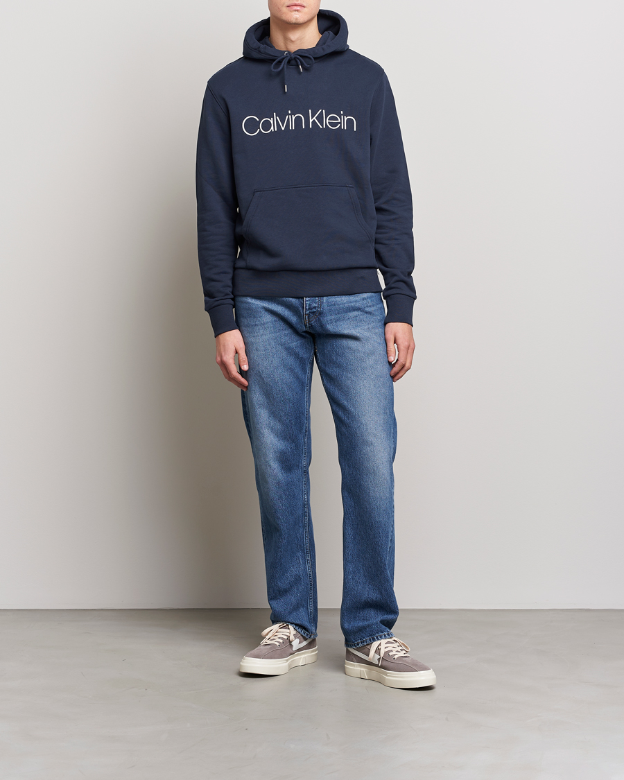 Herre | Gensere | Calvin Klein | Front Logo Hoodie Navy