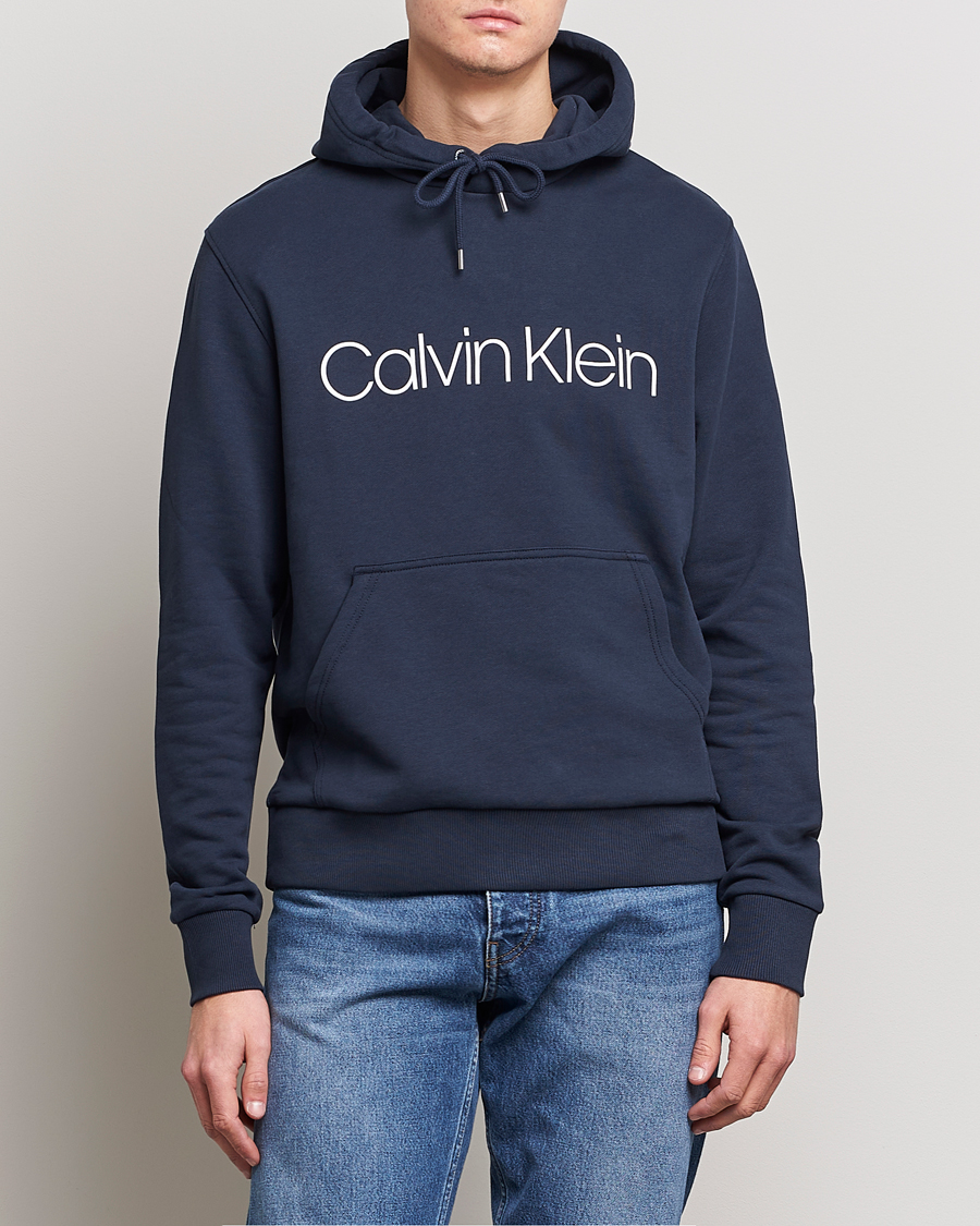 Herre | Salg | Calvin Klein | Front Logo Hoodie Navy