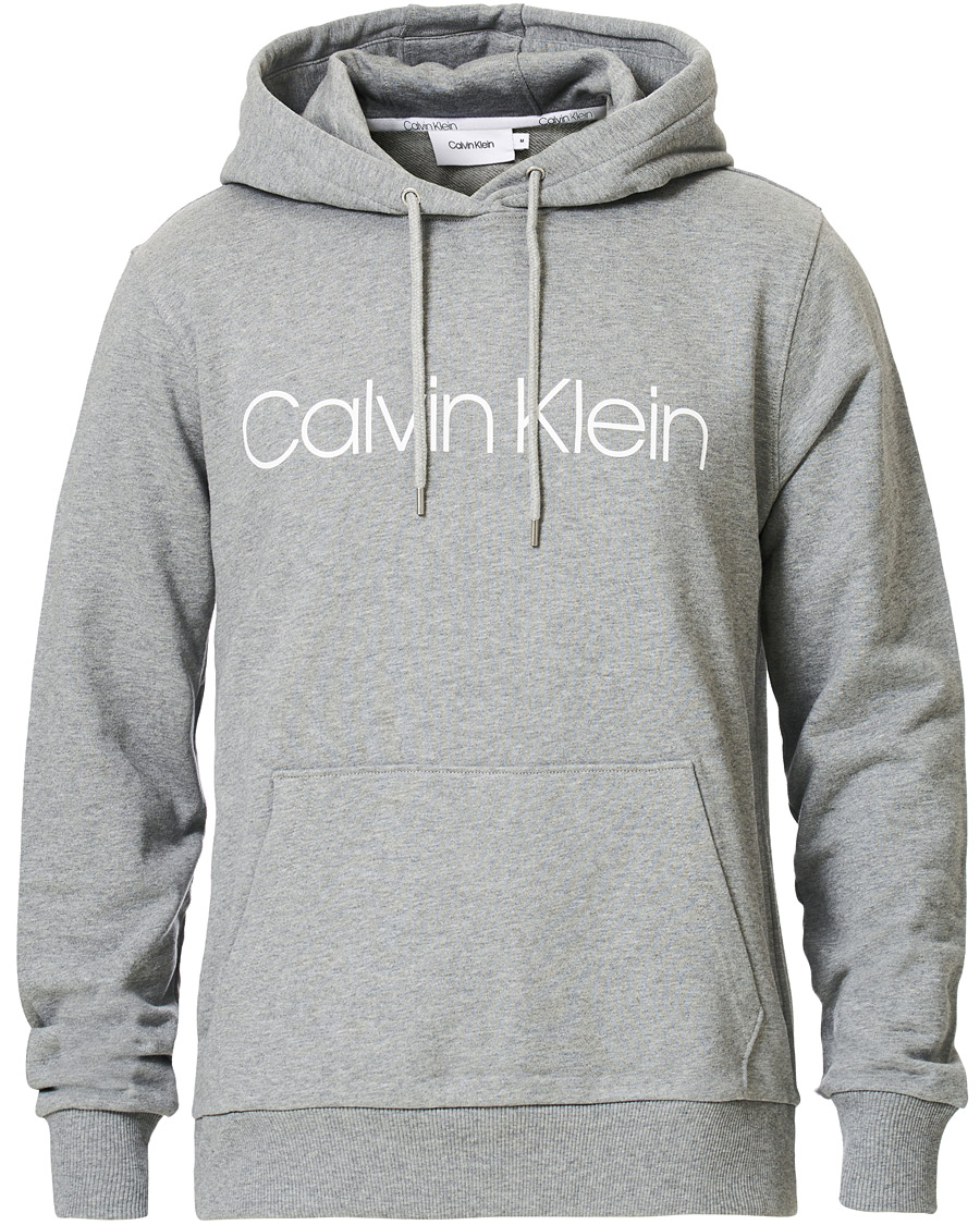 Herre | Gensere | Calvin Klein | Front Logo Hoodie Mid Grey Heather