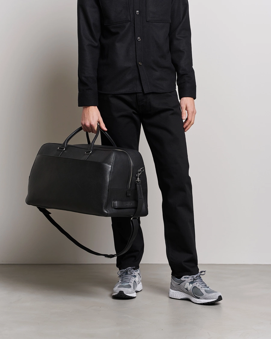 Herre | Business & Beyond | Tiger of Sweden | Brome Grained Leather Weekendbag Black