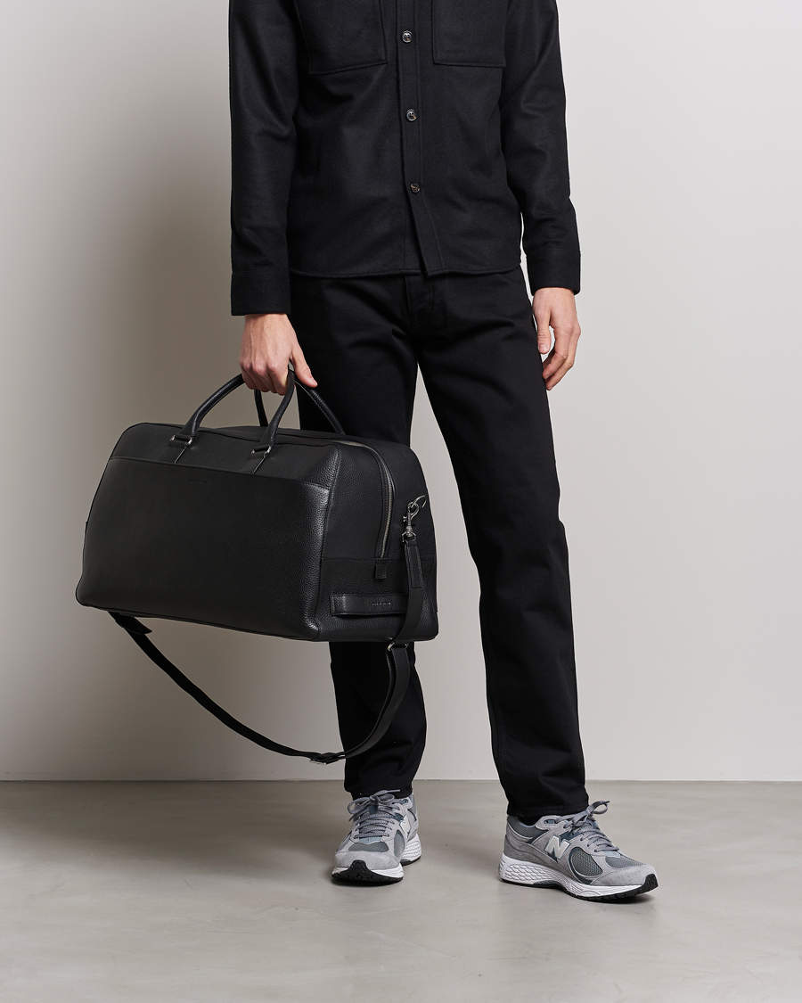 Herre | Vesker | Tiger of Sweden | Brome Grained Leather Weekendbag Black