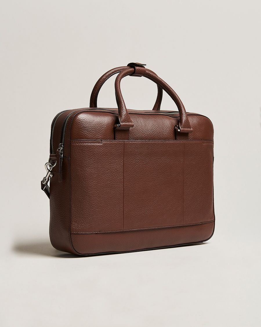 Herre | Vesker | Tiger of Sweden | Burin Grained Leather Briefcase Brown