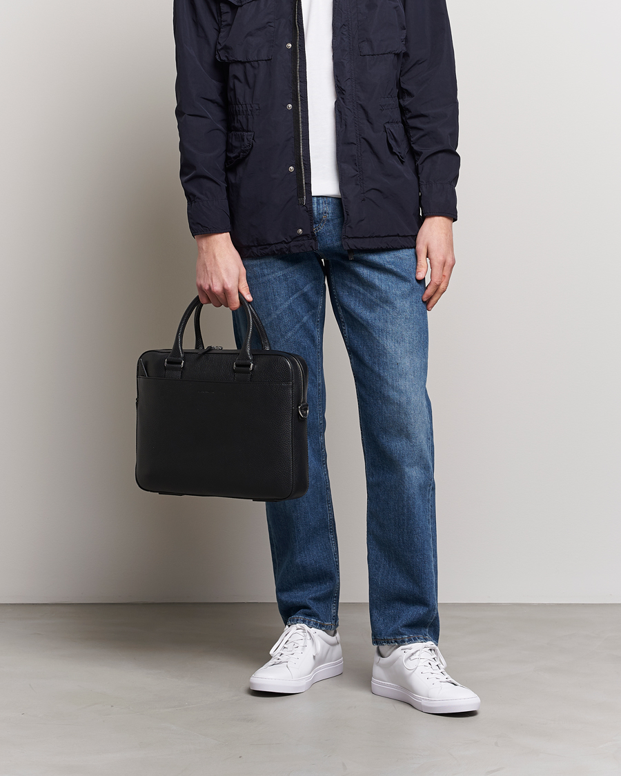 Herre | Vesker | Tiger of Sweden | Bosun Grained Leather Briefcase Black
