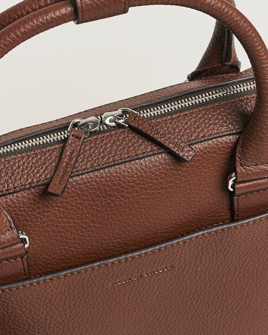 Herre | Vesker | Tiger of Sweden | Bosun Grained Leather Briefcase Brown