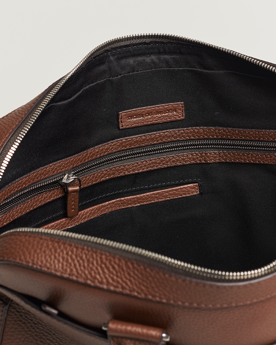Herre | Vesker | Tiger of Sweden | Bosun Grained Leather Briefcase Brown