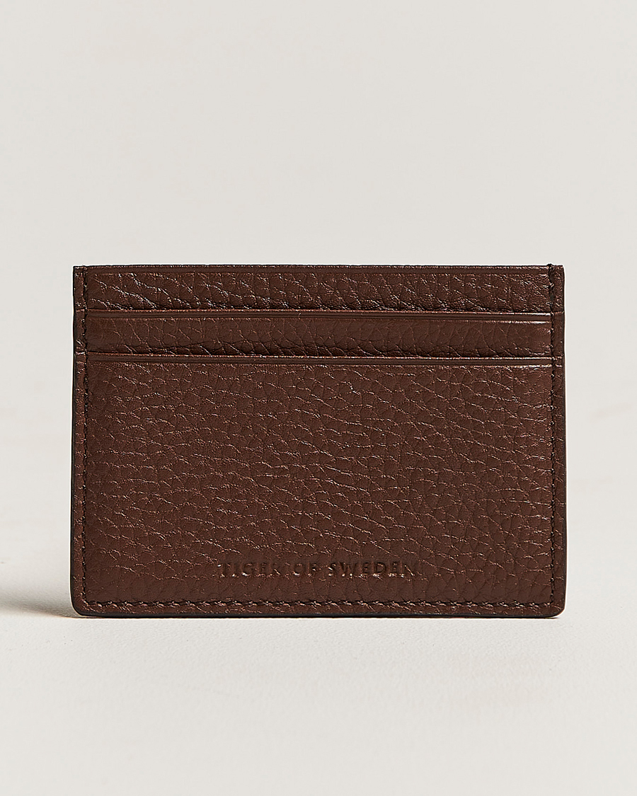 Herre | Lommebøker | Tiger of Sweden | Wake Grained Leather Cardholder Brown