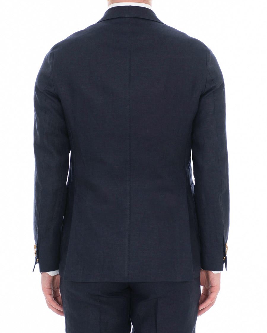 Herre | Dressjakker | Oscar Jacobson | Erik Double Breasted Linen Blazer Navy