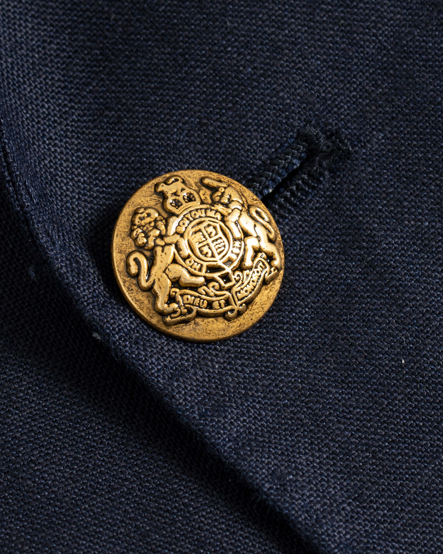 Herre | Dressjakker | Oscar Jacobson | Erik Double Breasted Linen Blazer Navy