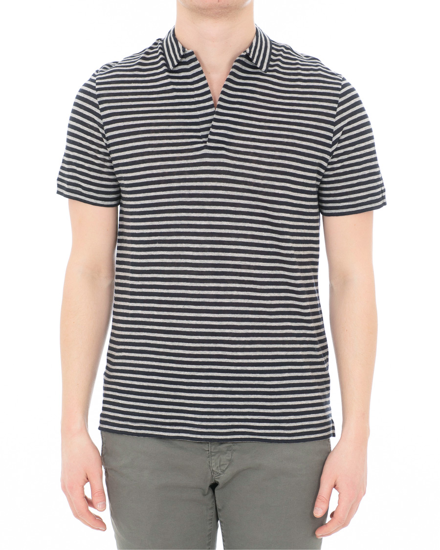 Herre | Pikéer | Oscar Jacobson | Cornelis Striped Short Sleeve Polo Blue/White