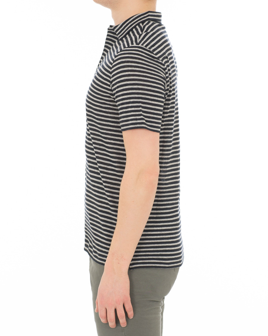 Herre | Pikéer | Oscar Jacobson | Cornelis Striped Short Sleeve Polo Blue/White