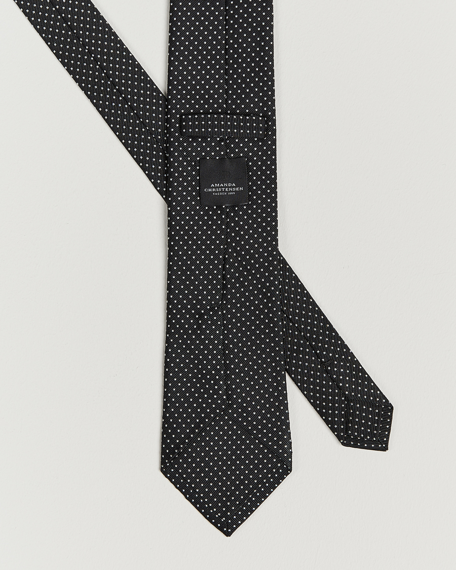 Herre |  | Amanda Christensen | Micro Dot Classic Tie 8 cm Black/White