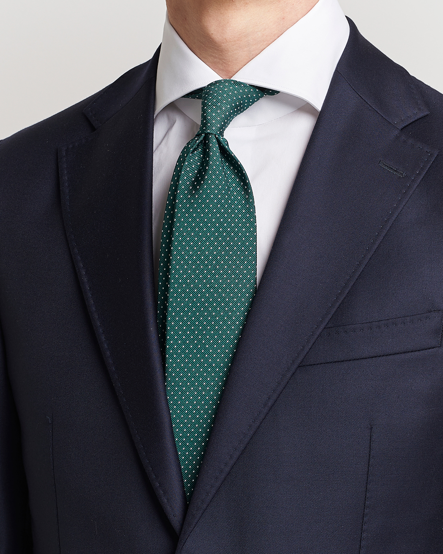 Men |  | Amanda Christensen | Micro Dot Classic Tie 8 cm Green/White