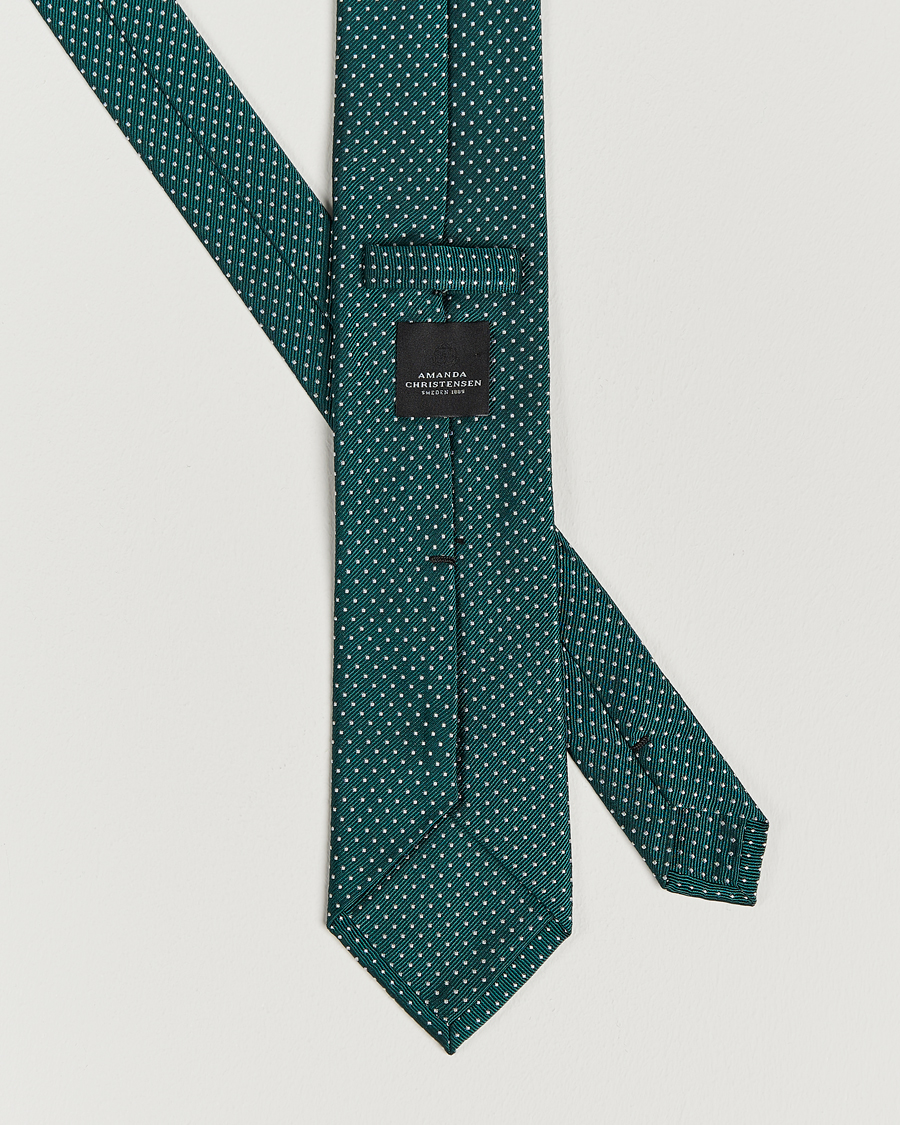 Herre | Slips | Amanda Christensen | Micro Dot Classic Tie 8 cm Green/White