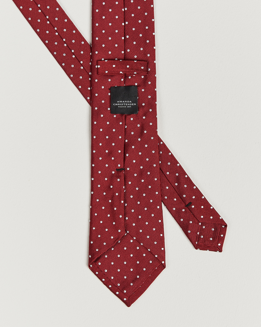 Herre | Slips | Amanda Christensen | Dot Classic Tie 8 cm Wine/White