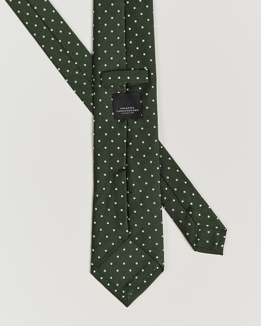 Herre | Slips | Amanda Christensen | Dot Classic Tie 8 cm Green/White