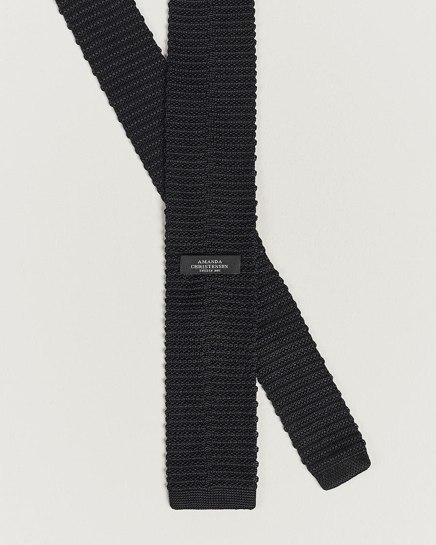 Herre | Slips | Amanda Christensen | Knitted Silk Tie 6 cm Black