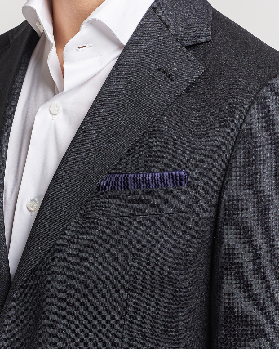 Men | Pocket Squares | Amanda Christensen | Handkercheif Silk Navy