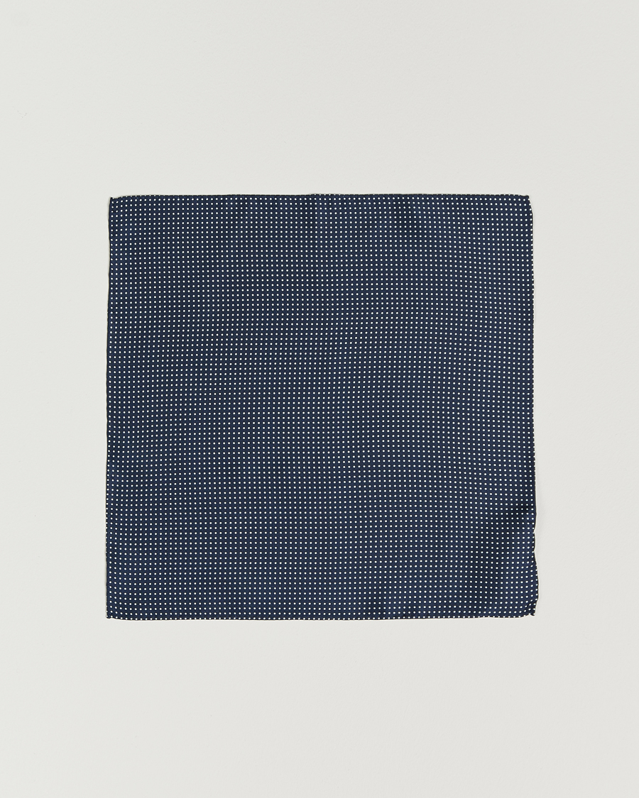 Herre | Lommetørklær | Amanda Christensen | Handkerchief Dot Silk Navy