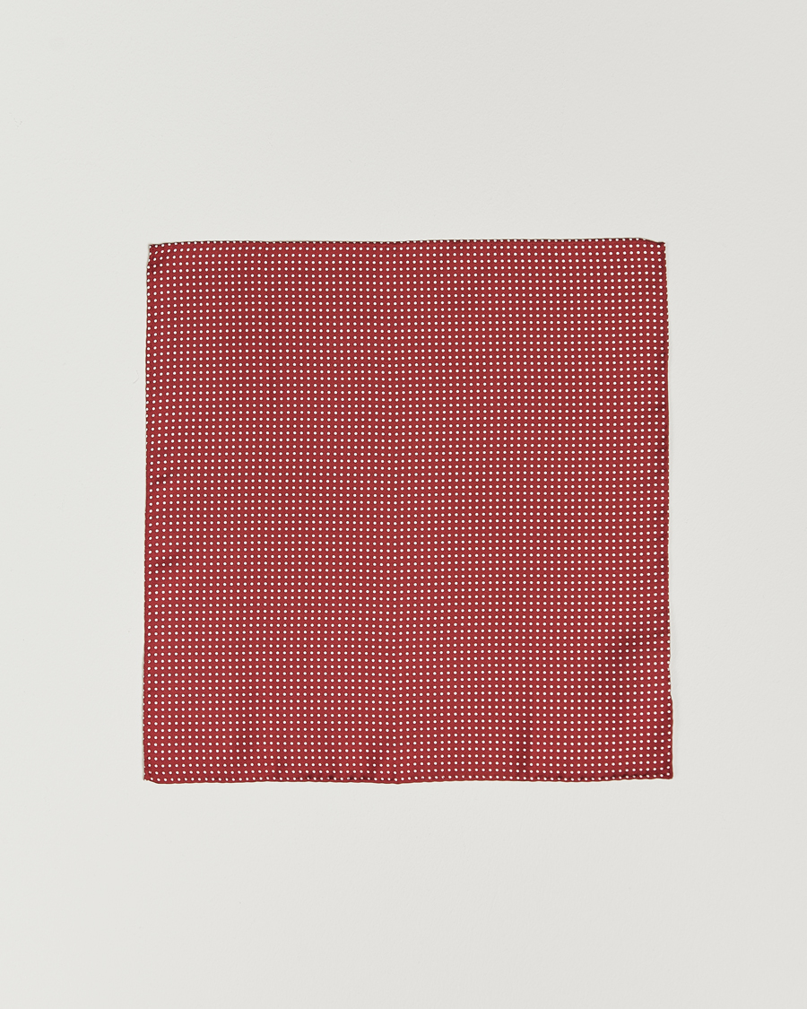 Herre | Lommetørklær | Amanda Christensen | Handkerchief Dot Silk Wine Red