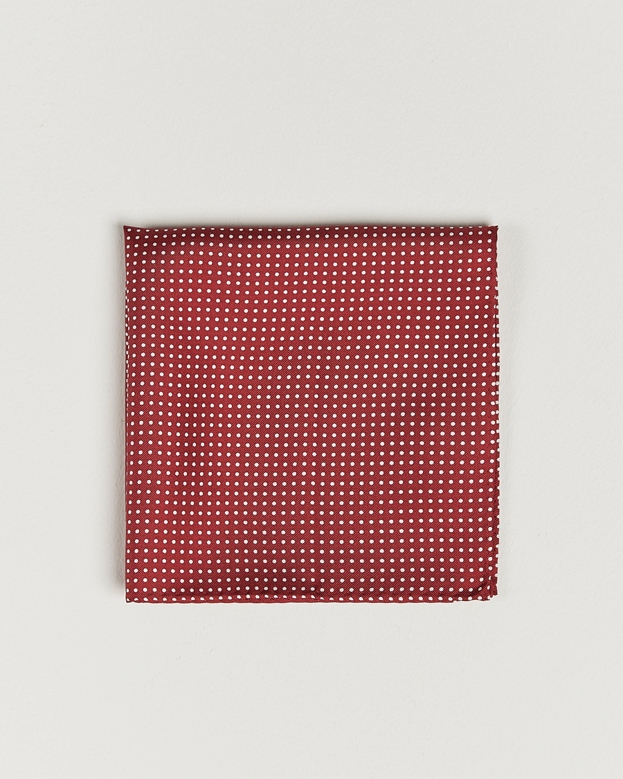 Herre | Lommetørklær | Amanda Christensen | Handkerchief Dot Silk Wine Red