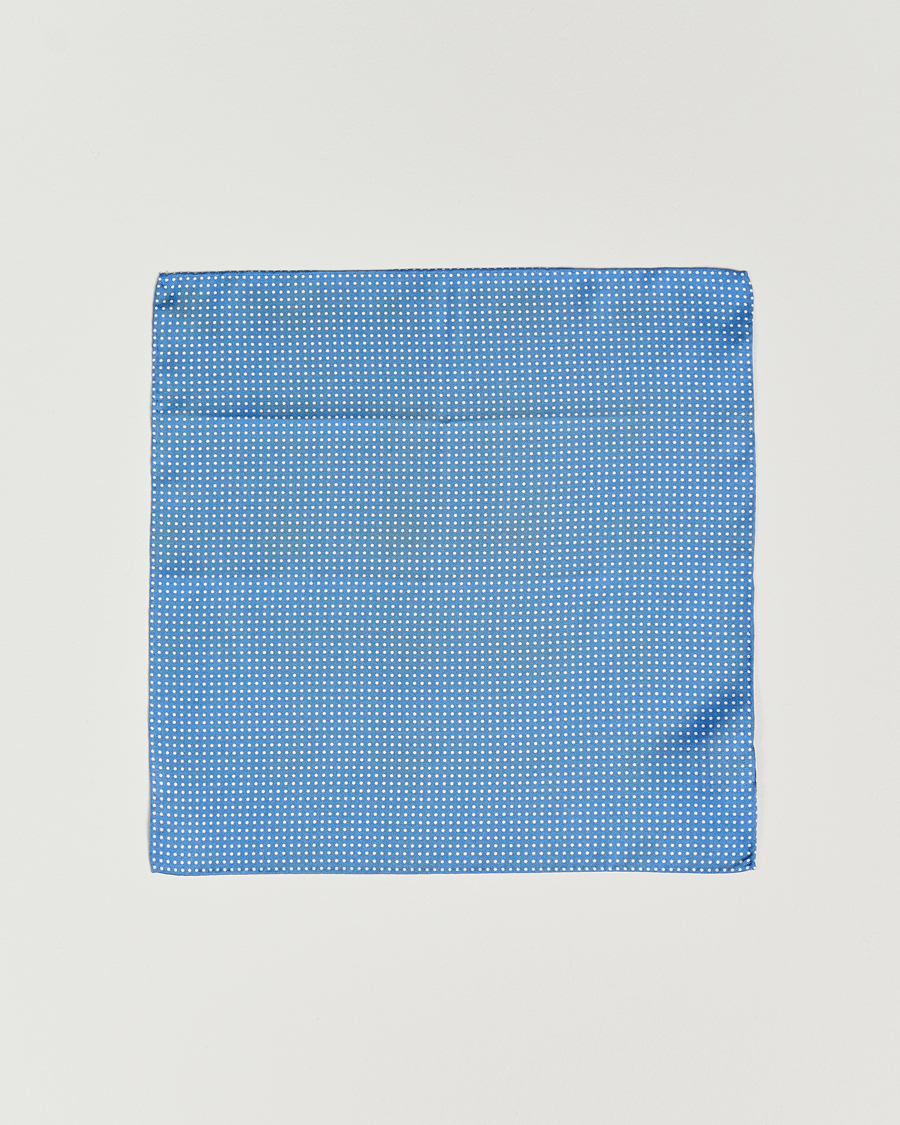 Herre | Lommetørklær | Amanda Christensen | Handkerchief Dot Silk Sky Blue