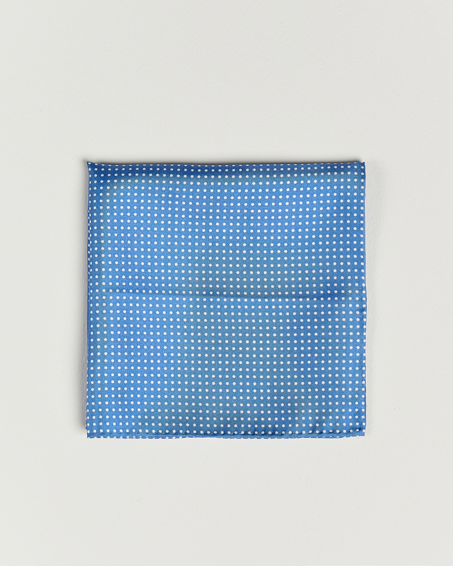 Herre | Lommetørklær | Amanda Christensen | Handkerchief Dot Silk Sky Blue