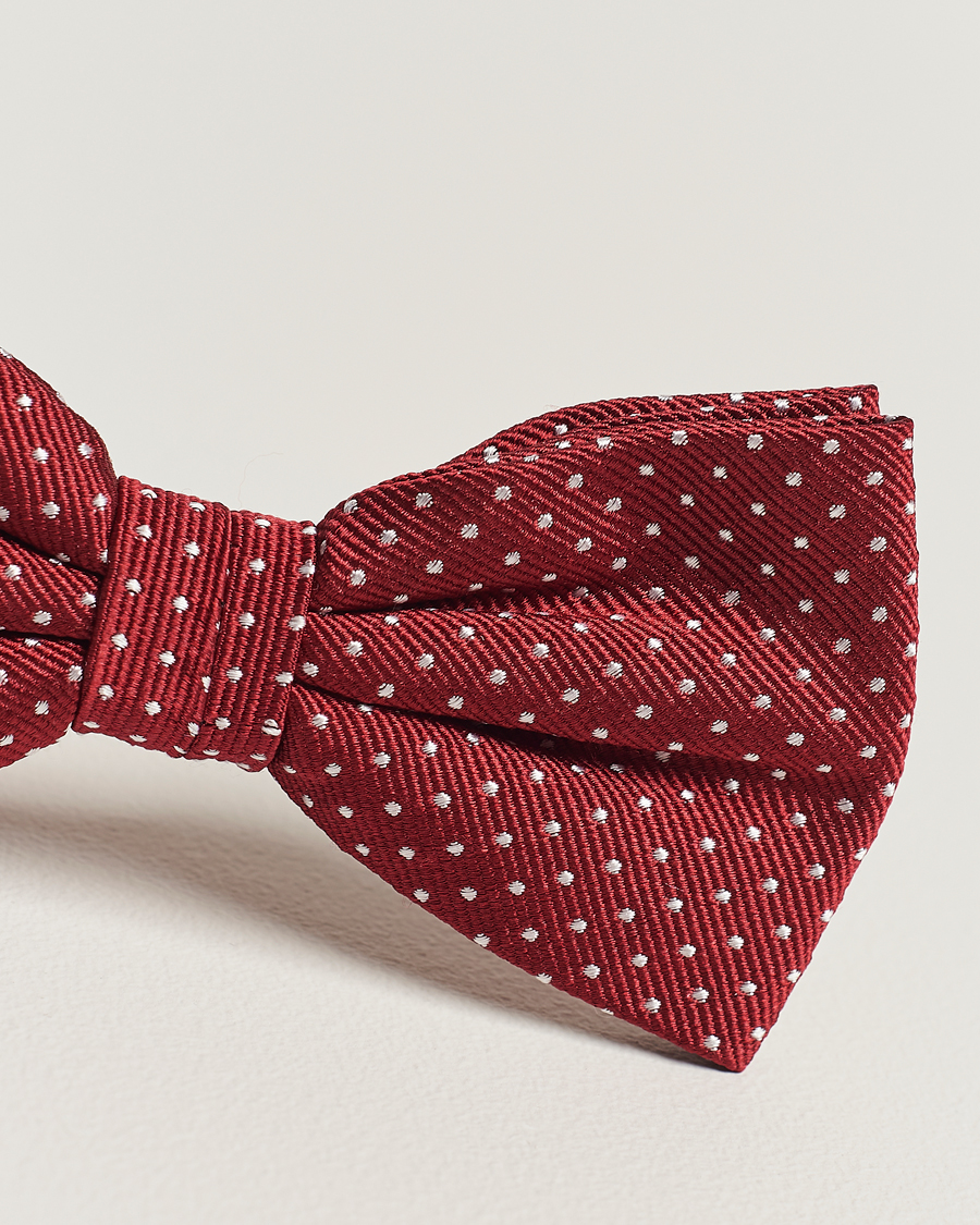 Herre | Sløyfer | Amanda Christensen | Micro Dot Pre Tie Silk Wine Red
